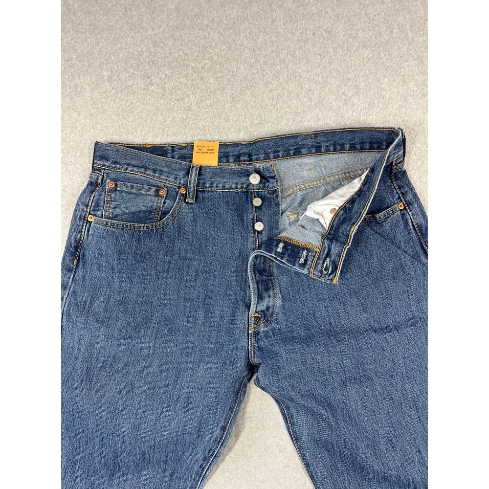 Levis 501 Original Fit Button Fly Jeans Mens 38x36 Blue Denim Straight Leg
